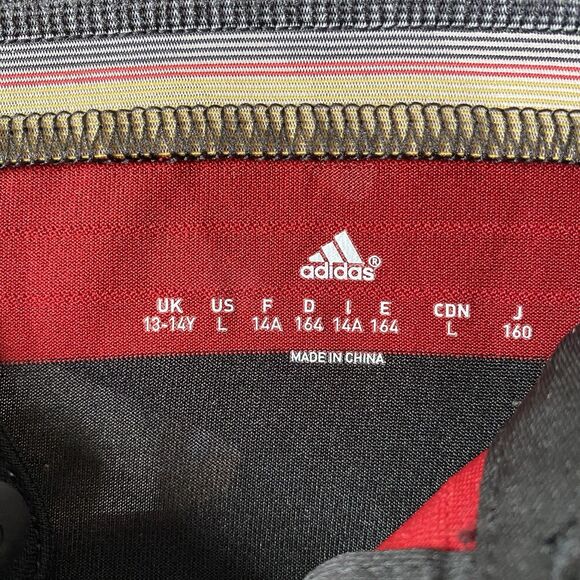 Germany Adidas Away Jersey 2014 World Cup Red Black Stripes Soccer Youth Large - Picture 11 of 12